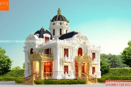 Biệt thự đẹp 2 tầng 1 tum cổ điển mặt tiền đẹp và độc nhất theo xu hướng thiết kế 2017 (nguồn: maunhadep902.com)