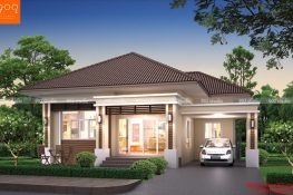 Thiết kế biệt thự 1 tầng 2 phòng ngủ nhỏ xinh tại Hưng Yên (nguồn: maunhadep902.com)
