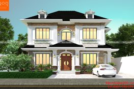 Bản vẽ biệt thự 2 tầng đẹp phong cách tân cổ điển - BT148 (nguồn: maunhadep902.com)