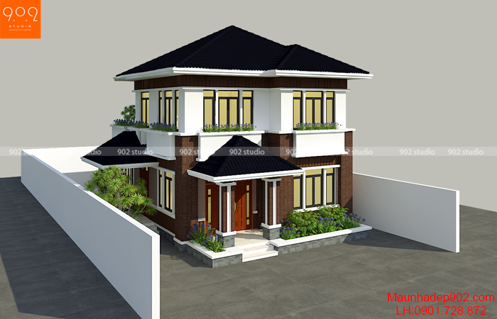 Phối cảnh tổng thể mẫu nhà đẹp