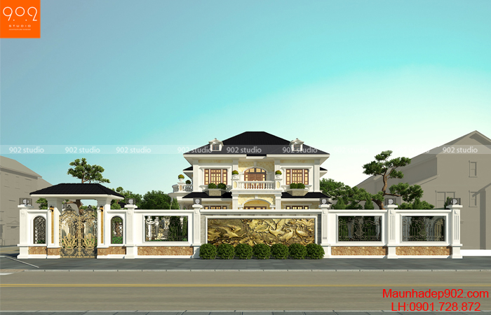 Hình ảnh tổng thể cửa cổng biệt thự đẹp