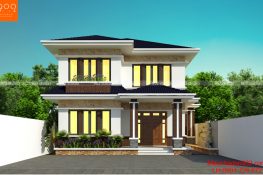 Mẫu thiết kế nhà 2 tầng 4 phòng ngủ mái thái đẹp diện tích 165m2, kích thước 12X26.8m được xây dựng trên ô đất 310m2