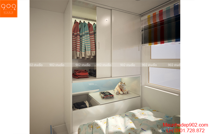 Thiết kế nội thất chung cư - Phòng ngủ con gái - NT12