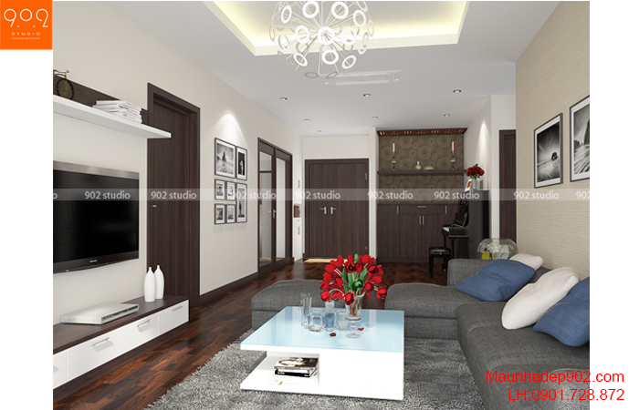 Thiết kế nội thất phòng khách chung cư - NT27