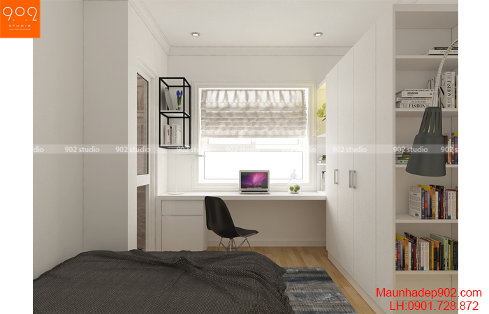 Thiết kế nội thất chung cư nhà chị Thương - Phòng ngủ - NT26