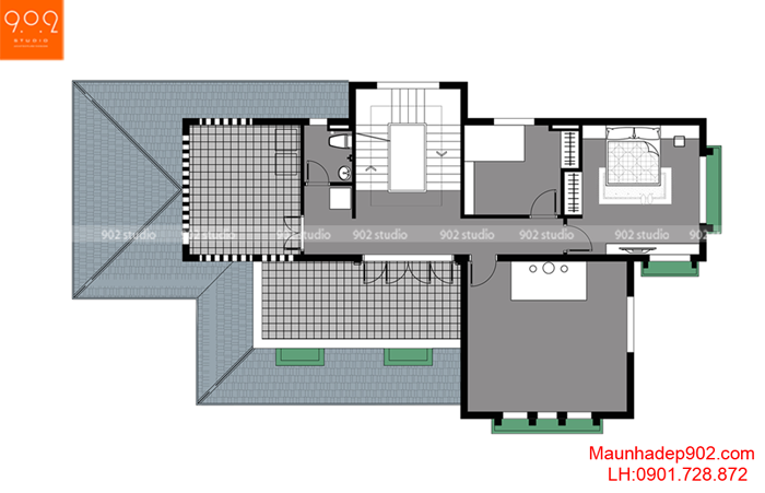 Biệt thự 3 tầng hiện đại -MB3 (nguồn: maunhadep902.com) 