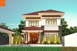 Mẫu nhà đẹp mái thái 2 tầng tiêu biểu của 2018