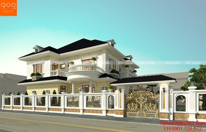 mẫu nhà 2 tầng đẹp có hầm nhà chú Cương