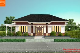 Mặt tiền mẫu nhà vườn 1 tầng mái thái đẹp - BT175