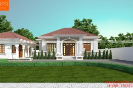 Mẫu biệt thự 1 tầng đẹp ở nông thôn - BT178