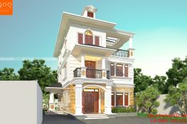 Phối cảnh biệt thự 3 tầng 120m2 đẹp ở Nghệ An