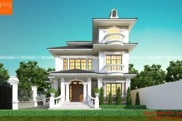 Mặt tiền biệt thự 3 tầng đẹp ở Hà Nội