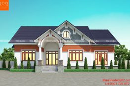 Thiết kế nhà 1 tầng 1 tum đẹp - BT189