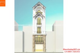 Phối cảnh 1: Mẫu thiết kế nhà phố 5 tầng tân cổ điển ở Hạ Long